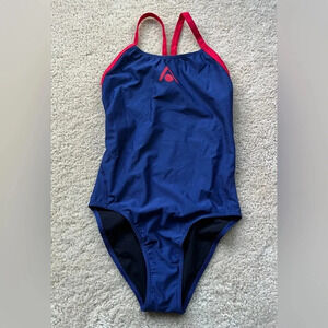 ✨NWOT Aqua Sphere Women's Navy Blue-Red Training Swim Suit - US Sz 30 (4)